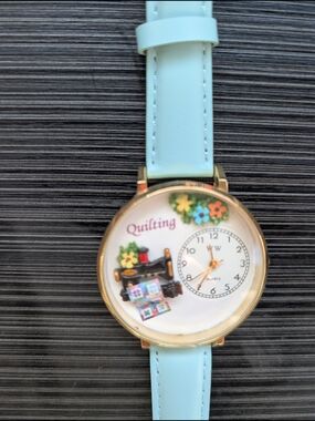 Vintage Whimsical Watch 3D Quilting & Sewing Machine – Teal Leather Band